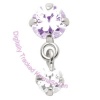 Jewelled - Lav-Crystal - Tragus Dangling Ear Stud